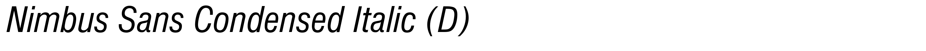 Nimbus Sans Condensed Italic (D)